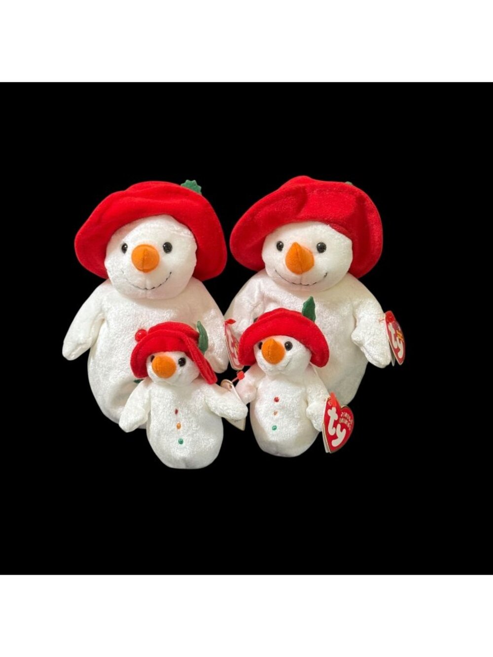CHILLIN' the Snowman 2 TY Beanie Baby 2 TY Jingle Beanies Collection Tags Vtg